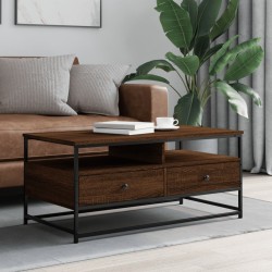 Table basse chêne marron 100x51x45 cm bois d'ingénierie 
