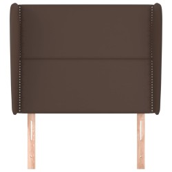 Tête de lit avec oreilles Marron 93x23x118/128 cm Similicuir 