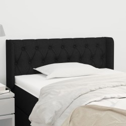 Tête de lit avec oreilles Noir 103x16x78/88 cm Tissu 