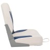 Ensemble de sièges de bateau pliables 4 pcs oreiller bleu blanc 