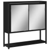 Armoire à miroir de salle de bain noir bois d'ingénierie 
