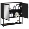 Armoire à miroir de salle de bain noir bois d'ingénierie 