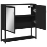 Armoire à miroir de salle de bain noir bois d'ingénierie 