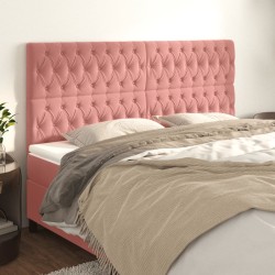 Têtes de lit 4 pcs Rose 90x7x78/88 cm Velours 