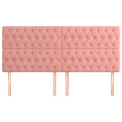 Têtes de lit 4 pcs Rose 90x7x78/88 cm Velours 