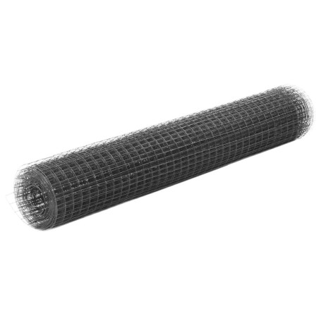 Grillage acier et revêtement en PVC 25 x 1 m gris 
