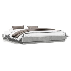 Cadre de lit sans matelas gris béton 180x200 cm 