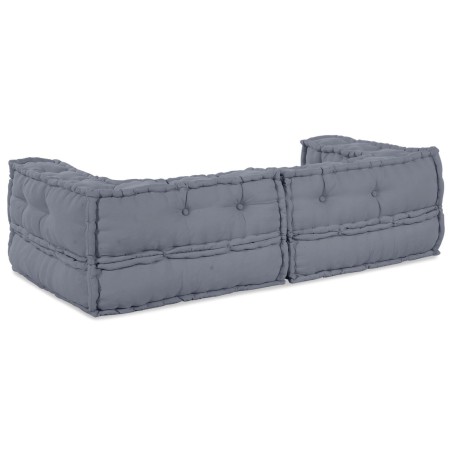 Pouf ModulaireGris 140x70x36 Tissu 