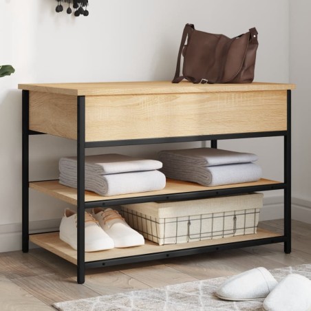 Banc à chaussures chêne sonoma 70x42,5x50 cm bois d'ingénierie 
