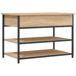 Banc à chaussures chêne sonoma 70x42,5x50 cm bois d'ingénierie 
