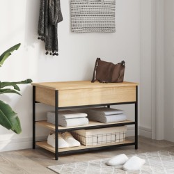 Banc à chaussures chêne sonoma 70x42,5x50 cm bois d'ingénierie 