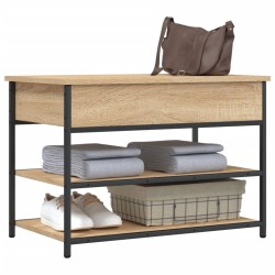 Banc à chaussures chêne sonoma 70x42,5x50 cm bois d'ingénierie 
