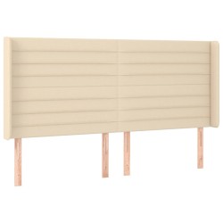 Tête de lit avec oreilles Crème 163x16x118/128 cm Tissu 