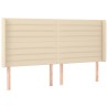 Tête de lit avec oreilles Crème 163x16x118/128 cm Tissu 