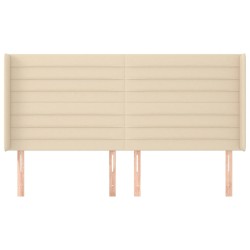 Tête de lit avec oreilles Crème 163x16x118/128 cm Tissu 