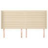 Tête de lit avec oreilles Crème 163x16x118/128 cm Tissu 