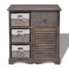 Armoire en bois 3 paniers gauches en tissage Marron  