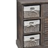 Armoire en bois 3 paniers gauches en tissage Marron  