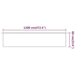 Auvent vertical Blanc 60x1200 cm Tissu oxford 