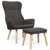 Chaise de relaxation avec repose-pied Gris foncé Tissu 