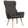 Chaise de relaxation avec repose-pied Gris foncé Tissu 