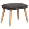 Chaise de relaxation avec repose-pied Gris foncé Tissu 