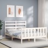 Cadre de lit sans matelas blanc 140x200 cm bois de pin massif 