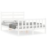 Cadre de lit sans matelas blanc 140x200 cm bois de pin massif 
