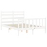 Cadre de lit sans matelas blanc 140x200 cm bois de pin massif 
