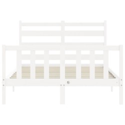 Cadre de lit sans matelas blanc 140x200 cm bois de pin massif 