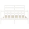 Cadre de lit sans matelas blanc 140x200 cm bois de pin massif 