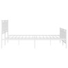 Cadre de lit métal sans matelas et pied de lit blanc 193x203 cm 