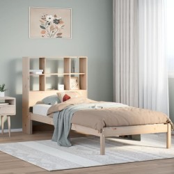 Lit bibliothèque sans matelas 90x190 cm bois de pin massif 