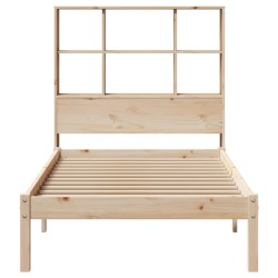 Lit bibliothèque sans matelas 90x190 cm bois de pin massif 