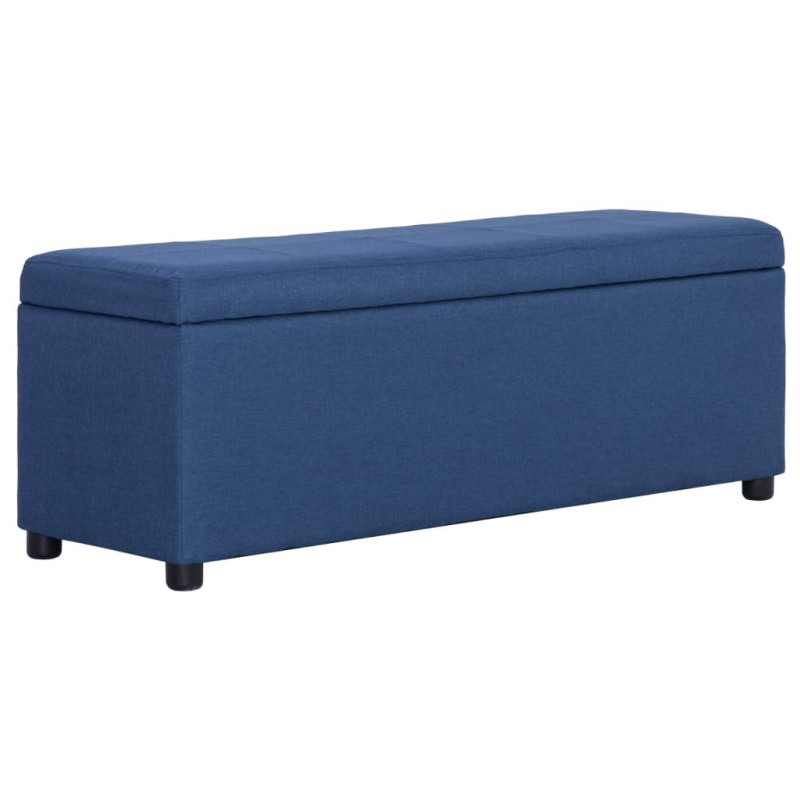 Banc avec compartiment de rangement 116 cm Bleu Polyester Banc avec compartiment de rangement 116 cm Bleu Polyester