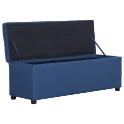 Banc avec compartiment de rangement 116 cm Bleu Polyester 