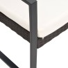 Banc de jardin à 3 places avec coussins marron PP rotin 