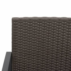 Banc de jardin à 3 places avec coussins marron PP rotin 