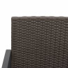 Banc de jardin à 3 places avec coussins marron PP rotin 