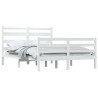 Cadre de lit sans matelas bois de pin massif 140x200 cm blanc 