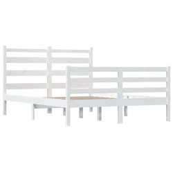 Cadre de lit sans matelas bois de pin massif 140x200 cm blanc 