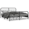 Cadre de lit métal sans matelas avec pied de lit noir 180x200cm 