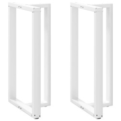 Pieds de table de bar en T, 2 pièces, blanc, 60 x 35 x (110-111) cm, acier 