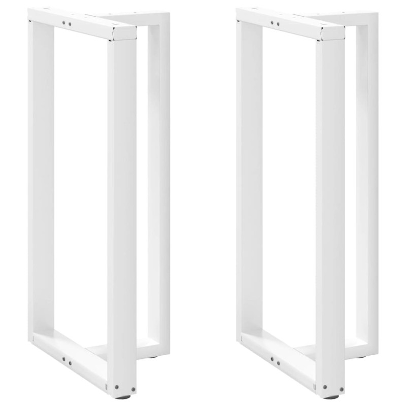 Pieds de table de bar en T, 2 pièces, blanc, 60 x 35 x (110-111) cm, acier 