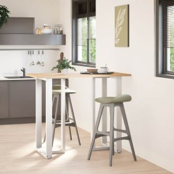 Pieds de table de bar en T, 2 pièces, blanc, 60 x 35 x (110-111) cm, acier 