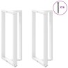 Pieds de table de bar en T, 2 pièces, blanc, 60 x 35 x (110-111) cm, acier 