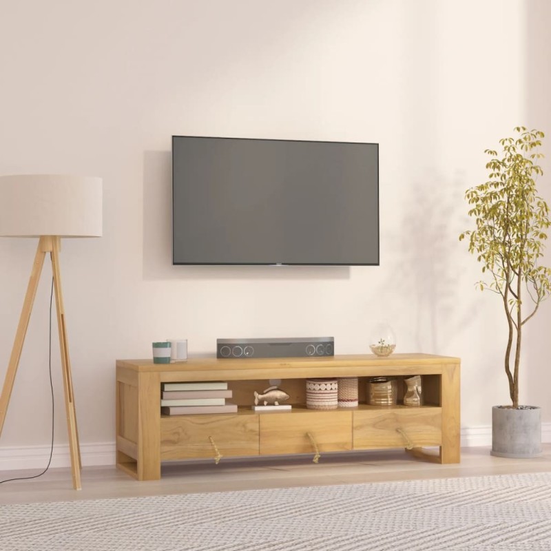 Meuble TV 110x30x35 cm Bois de teck solide Meuble TV 110x30x35 cm Bois de teck solide