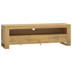 Meuble TV 110x30x35 cm Bois de teck solide 