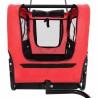 Remorque de vélo pour chiens et poussette 2-en-1 rouge et noir 