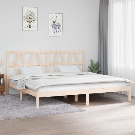 Cadre de lit sans matelas bois massif 200x200 cm 